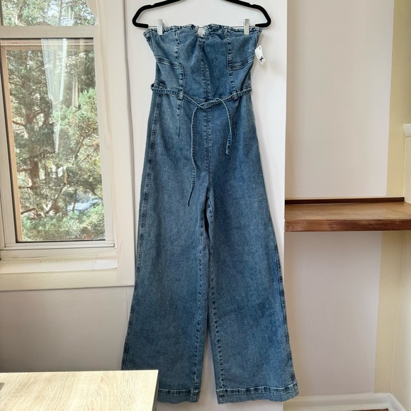 NWT Free People We The Free CRVY Femme Fatale One Piece Jumpsuit Denim Jean 10 - Picture 5 of 15